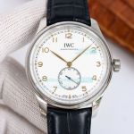 F5 Factory Swiss Replica IWC Portugieser Watch SS White Face Stainless Steel Case